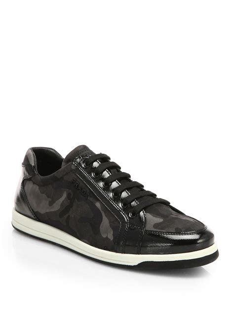 lace-up men prada sneakers|Prada camouflage sneakers.